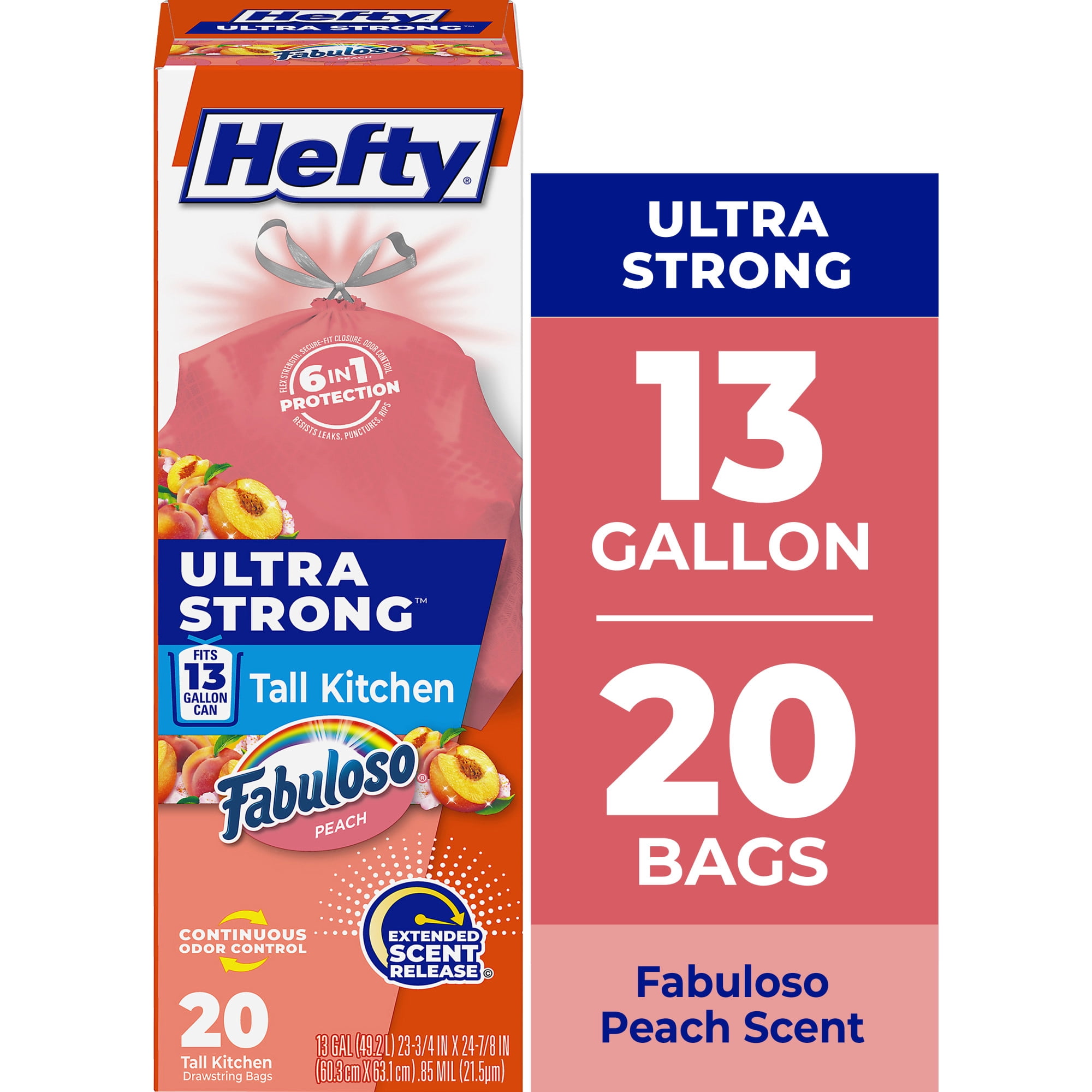 Hefty Ultra Strong 13 Gallon Trash Bags, Tall Kitchen Trash Bags