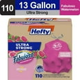 thumbnail image 1 of Hefty Ultra Strong 13 gallon Trash Bags, Tall Kitchen Trash Bags, Pink, Fabuloso Watermelon Scent, 110 Bags - (4pack), 1 of 1