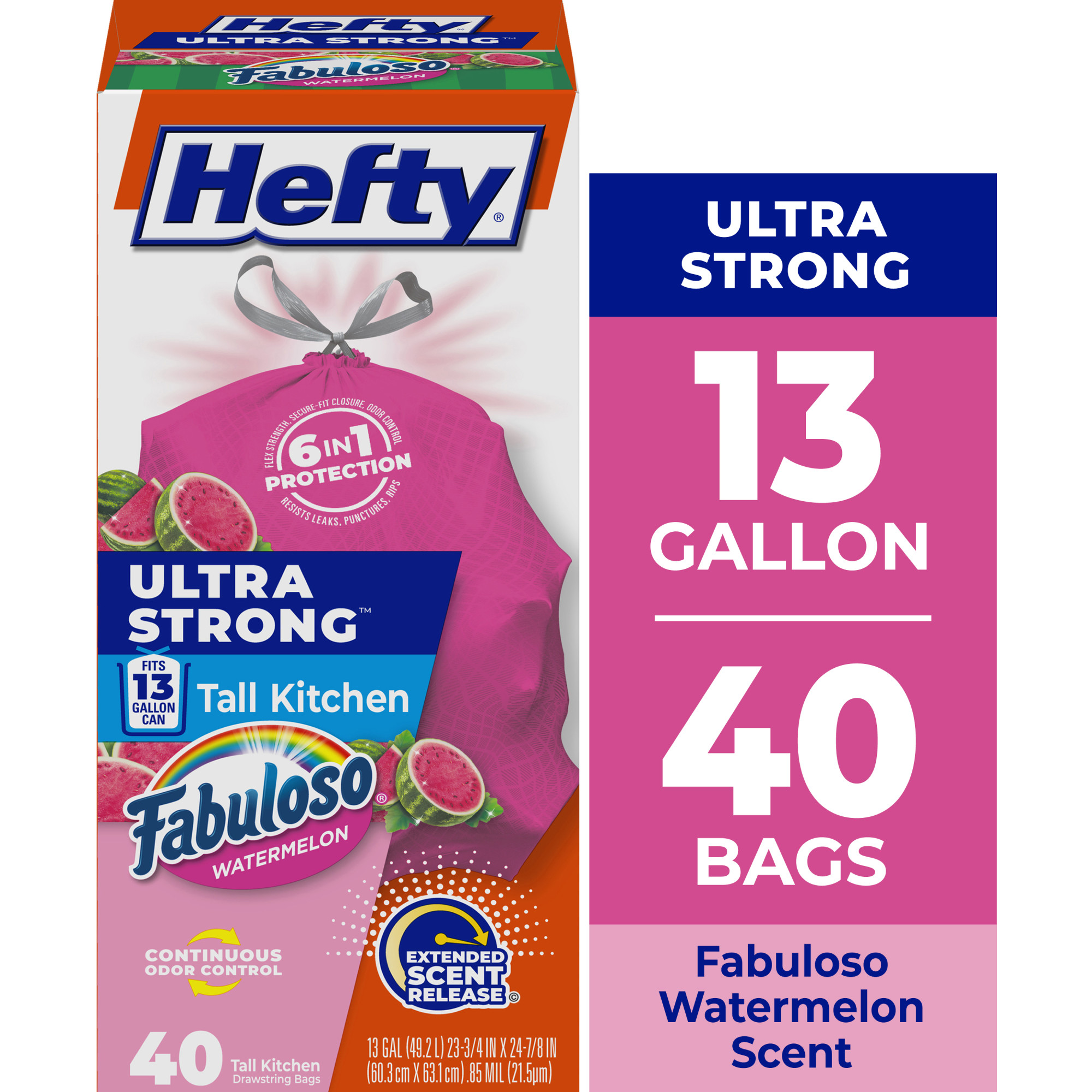 Hefty Ultra Strong 13 Gallon Trash Bags Tall Kitchen Trash Bags Pink Fabuloso Watermelon Scent 40 Bags: Quick Guide for Smart Shoppers