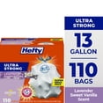 thumbnail image 1 of Hefty Ultra Strong 13 Gallon Trash Bags, Tall Kitchen Trash Bags, White, Lavender and Sweet Vanilla Scent, 110 Bags, 1 of 11