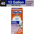 thumbnail image 1 of Hefty Ultra Strong 13 gallon Trash Bags, Tall Kitchen Trash Bags, White, Lavender and Sweet Vanilla Scent, 40 Bags, 1 of 11