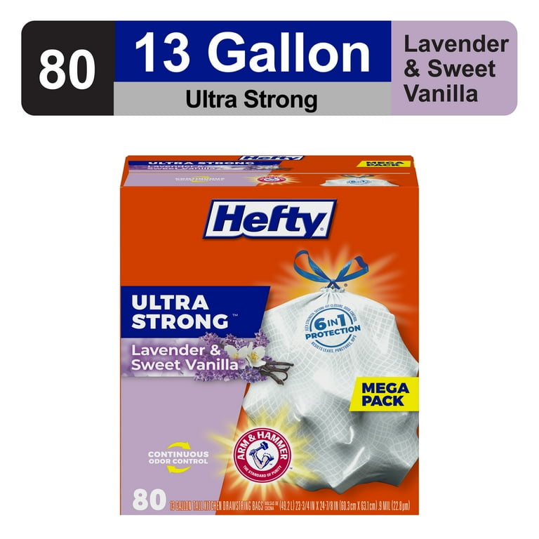 Hefty Hefty Ultra Strong 100-Pack 13-Gallon Clean Burst White Plastic Kitchen Trash Bag Hefty Hefty Ultra Strong 100-Pack 13-Gallon Clean Burst White Plastic Kitchen Trash Bag