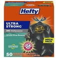 thumbnail image 1 of Hefty Ultra Strong 30 Gallon Trash Bags, Large Trash Bags 30 Gallon Size, Multipurpose, Break Resistant Drawstring Closure, Resists Leaks, Punctures, and Tears, Black, White Pine Breeze Scent, 50 Bag, 1 of 4