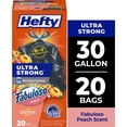thumbnail image 1 of Hefty Ultra Strong 30 Gallon Trash Bags, Black Large Trash Bags, Fabuloso Peach Scent, 20 Bags, 1 of 10