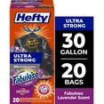 thumbnail image 1 of Hefty Ultra Strong 30 Gallon Trash Bags, Black Large Trash Bags, Fabuloso Scent, 20 Bags, 1 of 10
