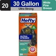 thumbnail image 1 of Hefty Ultra Strong 30 gallon Trash Bags, Black Large Trash Bags, White Pine Breeze Scent, 20 Bags, 1 of 10