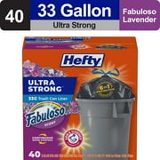 Hefty Ultra Strong 33 gallon Trash Bags, Large Trash Bags, Black, Fabuloso Scent, 40 Bags