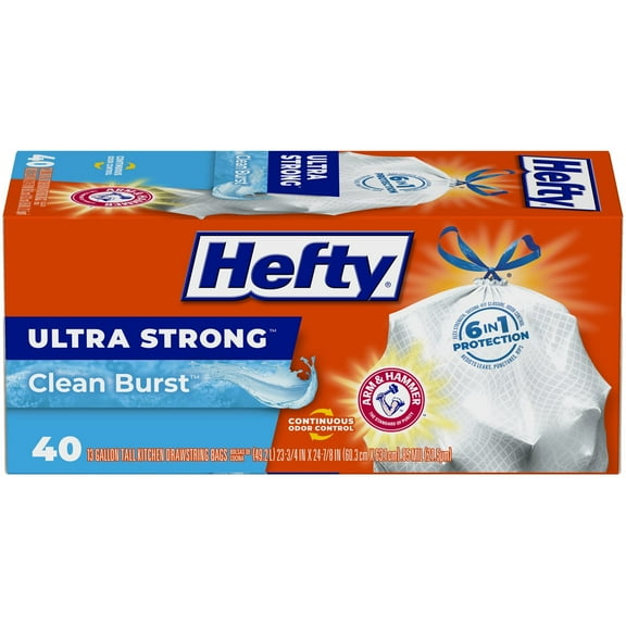 Hefty Ultra Strong Clean Burst Scent Trash Bags (Pack of 48)