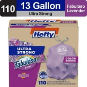 Hefty Ultra Strong 13 gallon Trash Bags, Tall Kitchen Trash Bags, Purple, Fabuloso Scent, 110 Bags