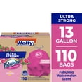thumbnail image 1 of Hefty Ultra Strong 13 Gallon Trash Bags, Tall Kitchen Trash Bags, Pink, Fabuloso Watermelon Scent, 110 Bags, 1 of 10