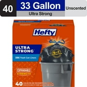 Hefty Ultra Strong Extra Large Trash Bags, Black, Made with 20% Post-Consumer Recycled Materials, 33 gallon, 40 Count