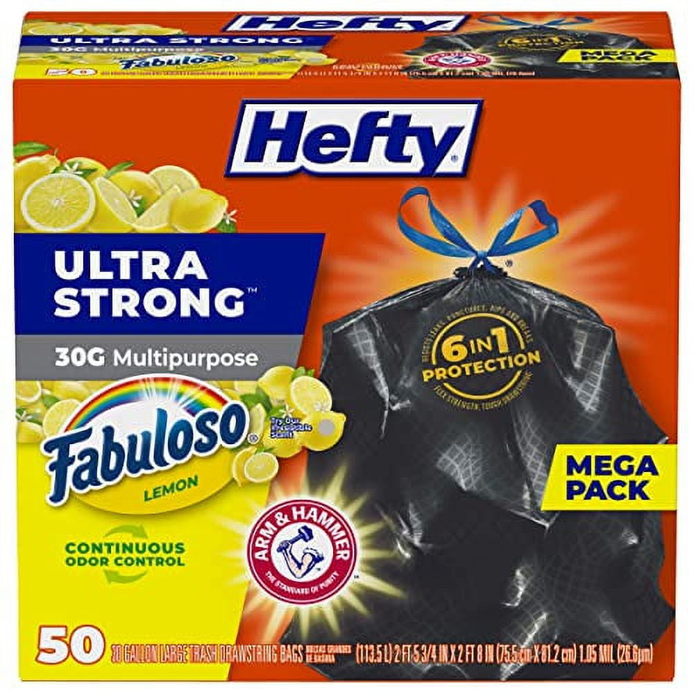 Hefty Hefty Strong Mega Pack 30 Gallon Large Multipurpose Drawstring Trash  Bags 56 ea