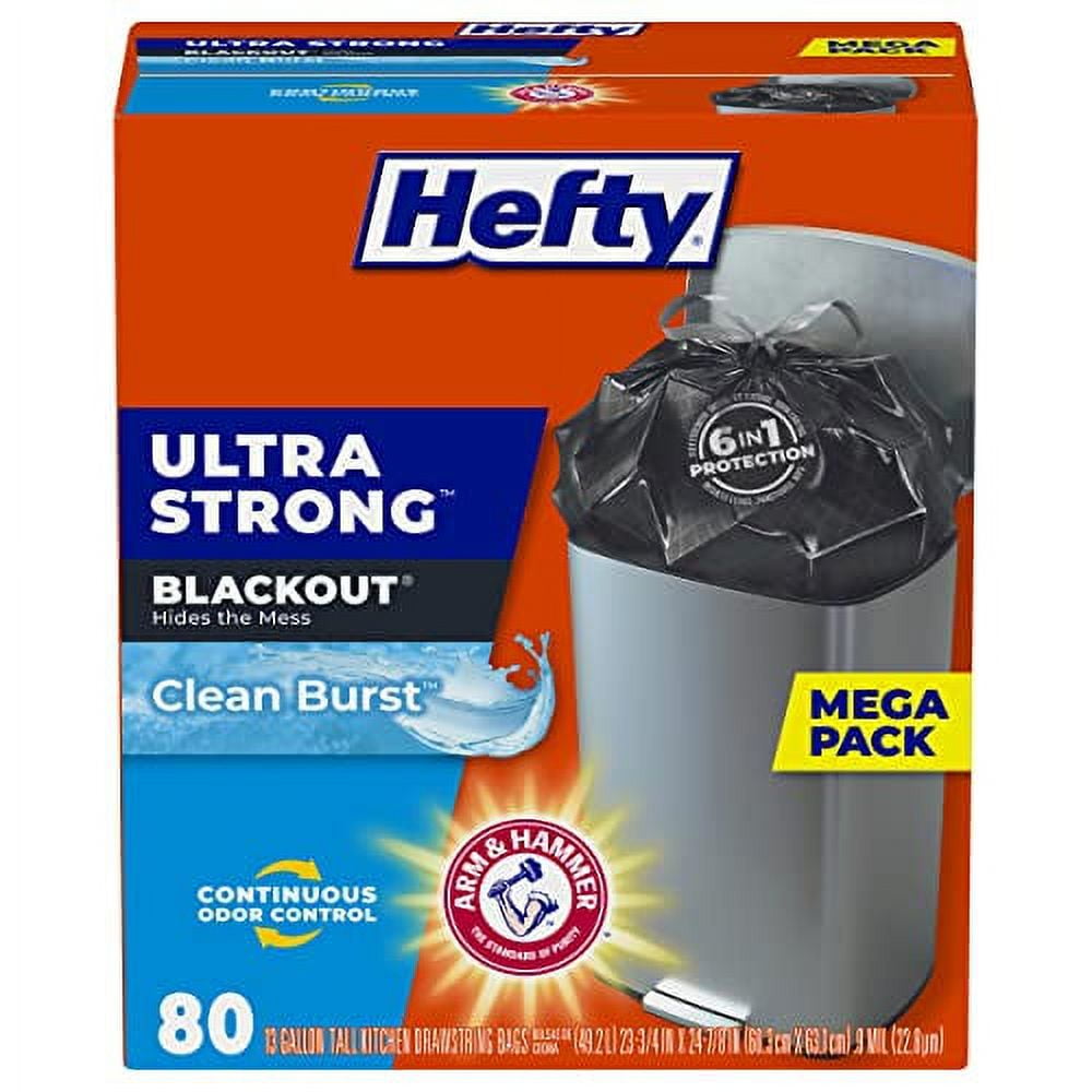 Hefty® Ultra Strong™ Tall Kitchen Trash Bags, 13 Gallon, 80 Count