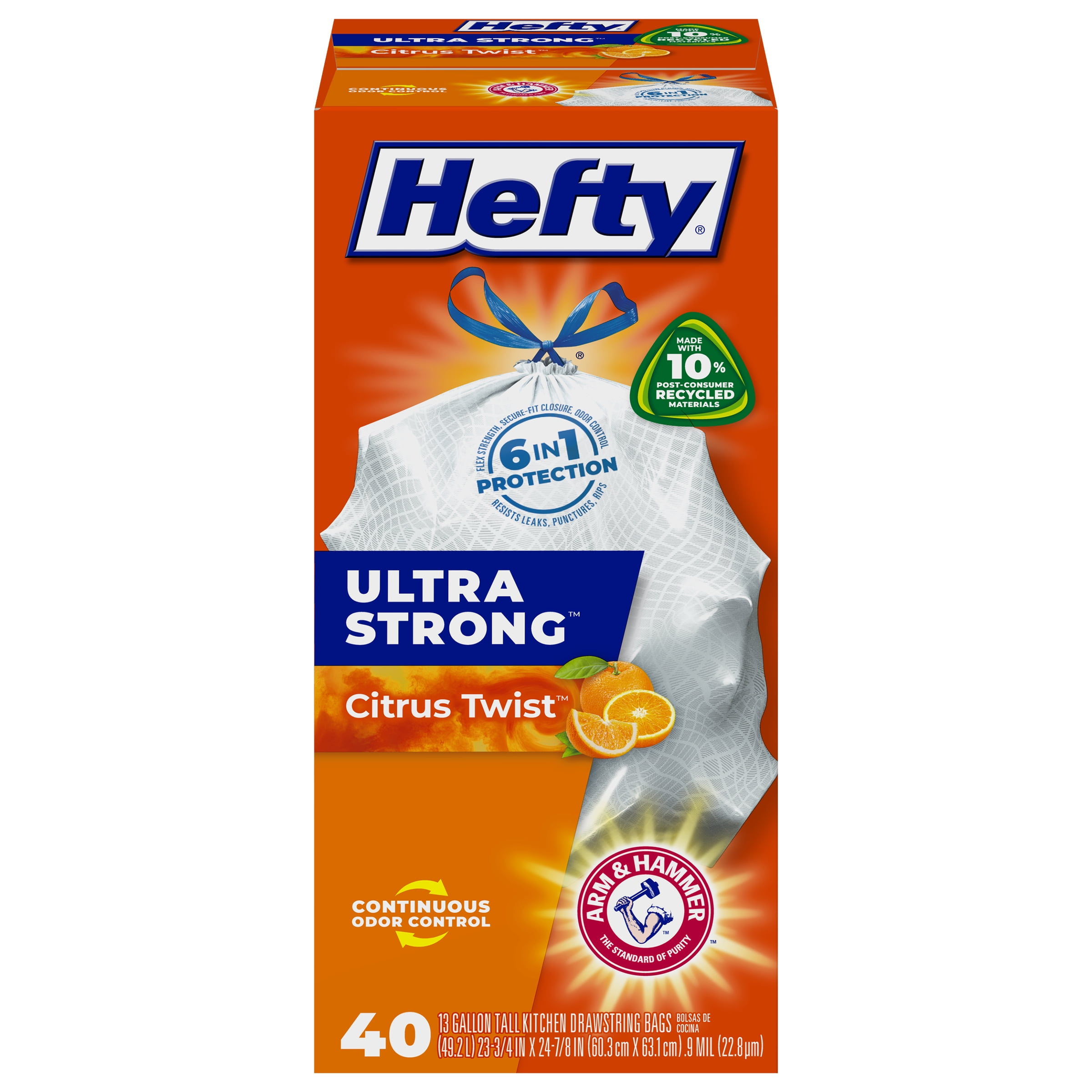 Hefty Recycling Trash Bags, Clear, 13 Gallon, 80 Count 