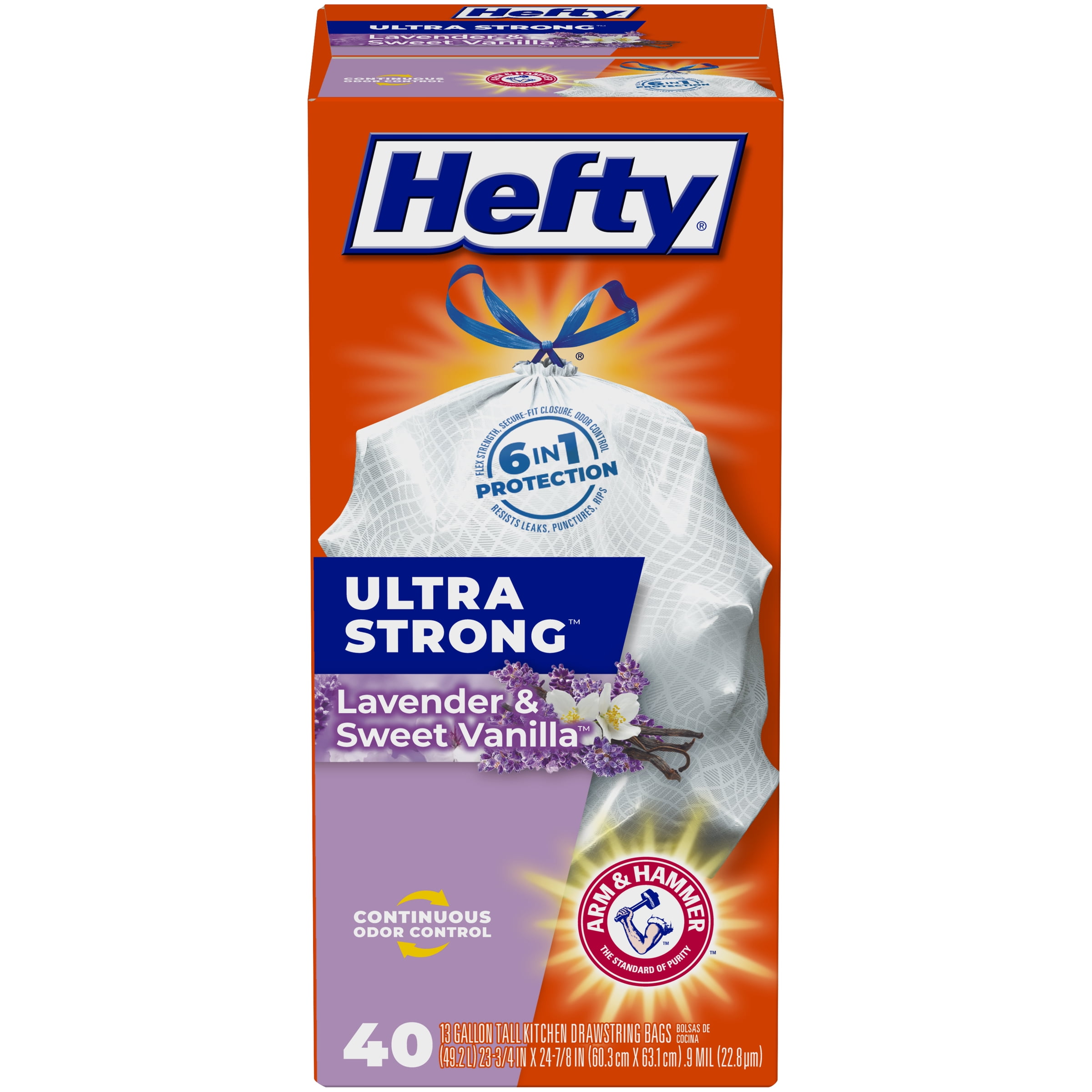 Hefty Ultra Strong Tall Kitchen Trash Bags, Fabuloso Scent, 13 Gallon, 120  Co