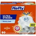 thumbnail image 1 of Hefty Ultra Strong Tall Kitchen Trash Bags, Unscented, 13 Gallon, (80 Count), 1 of 5