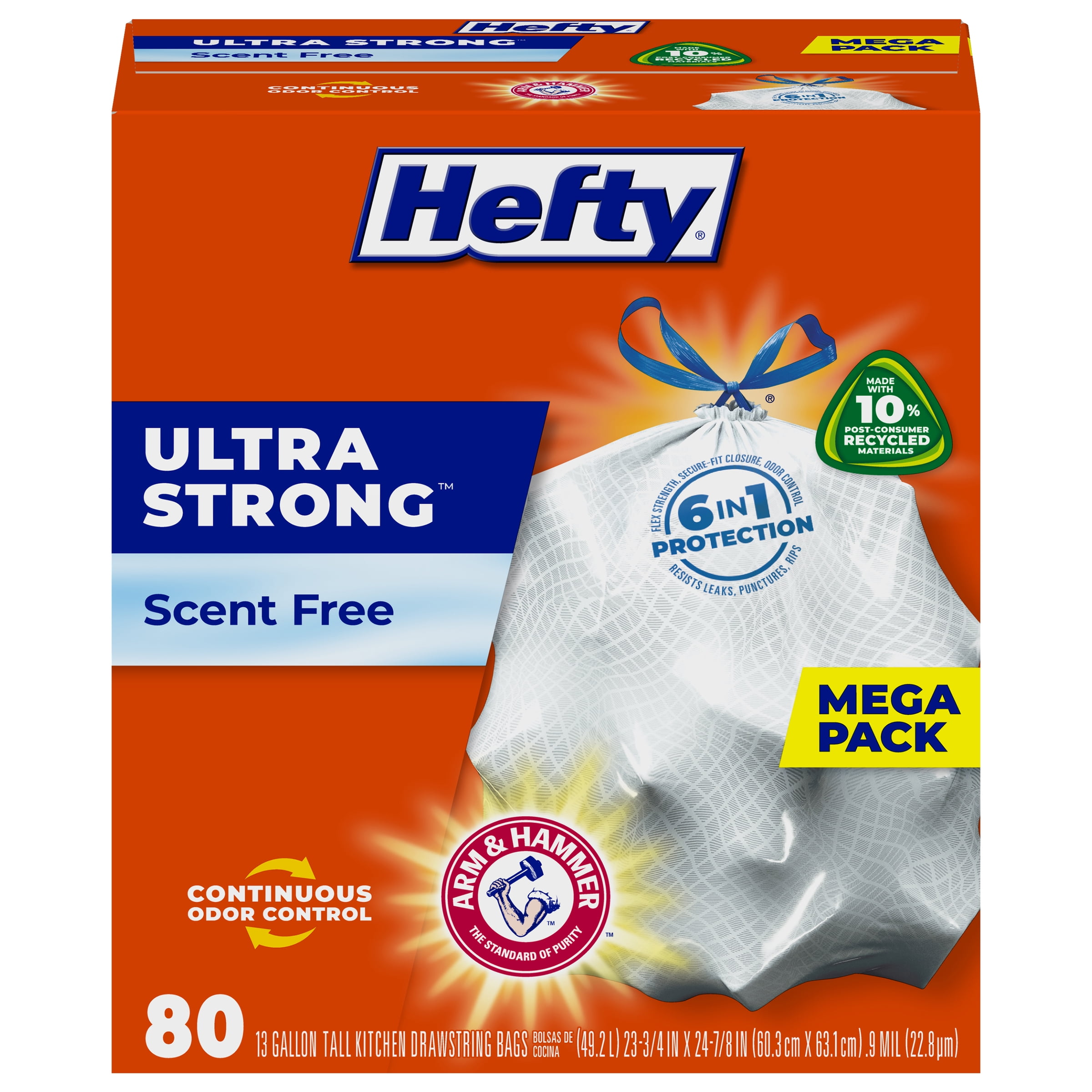 Hefty Ultra Strong Scent Free 13 Gallon Trash Bags