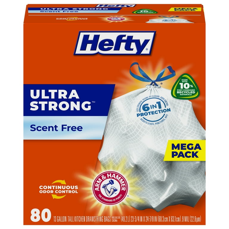 Ultra Thick Heavy Duty Plastic 15 Gallon Drawstring Trash Bags Large 80  Count White Leak Proof Garbage Bags for Tall Kitchen Home Office Outdoor by