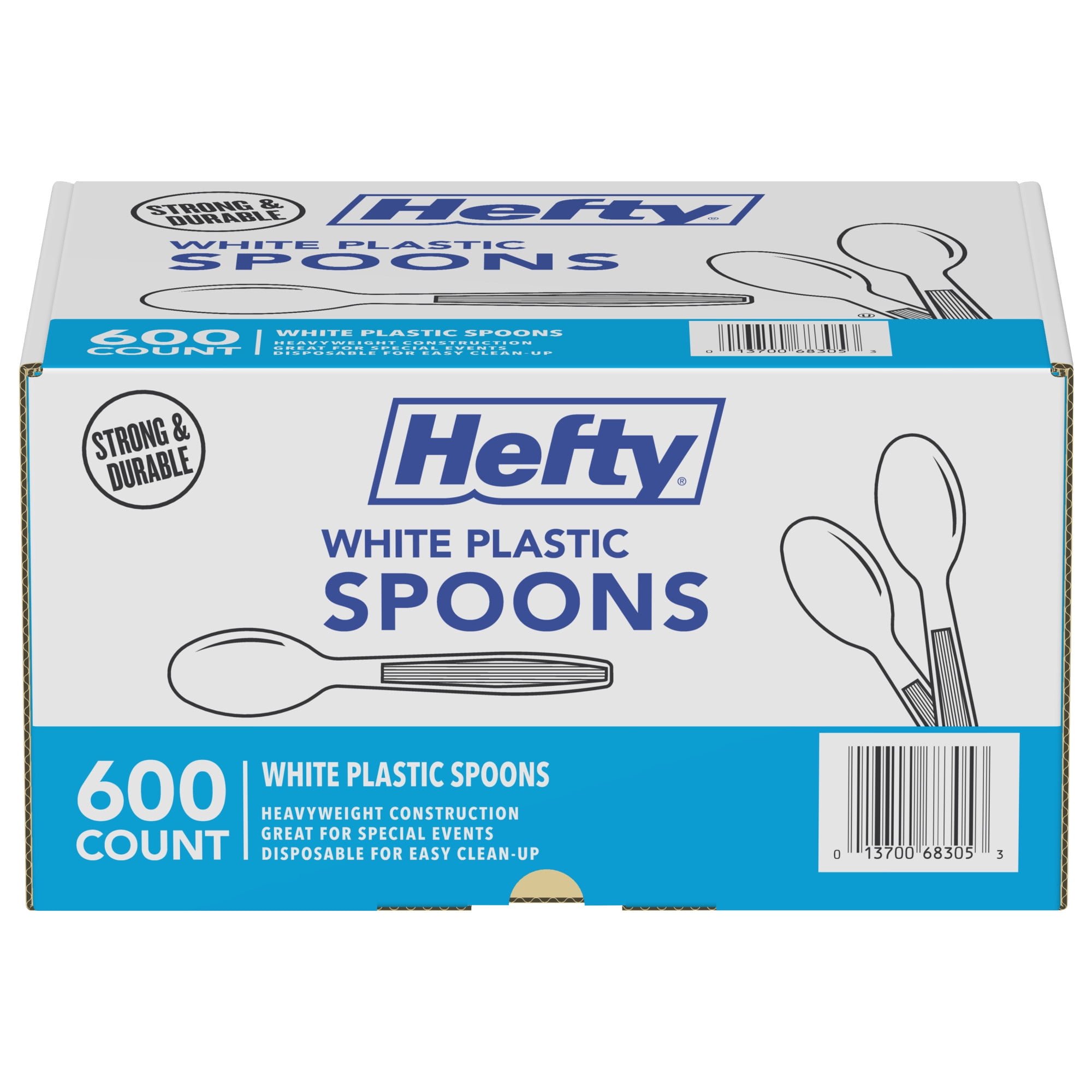 Hefty White Plastic Spoons, 600 Count