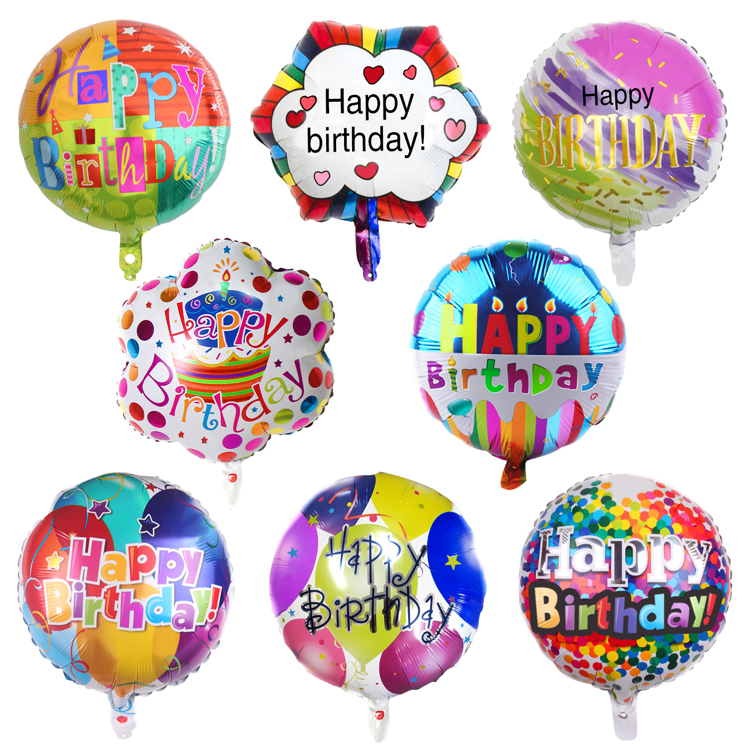 Hegbolke 32 PCS Happy Birthday Party Aluminum Foil Balloons 18" Inch