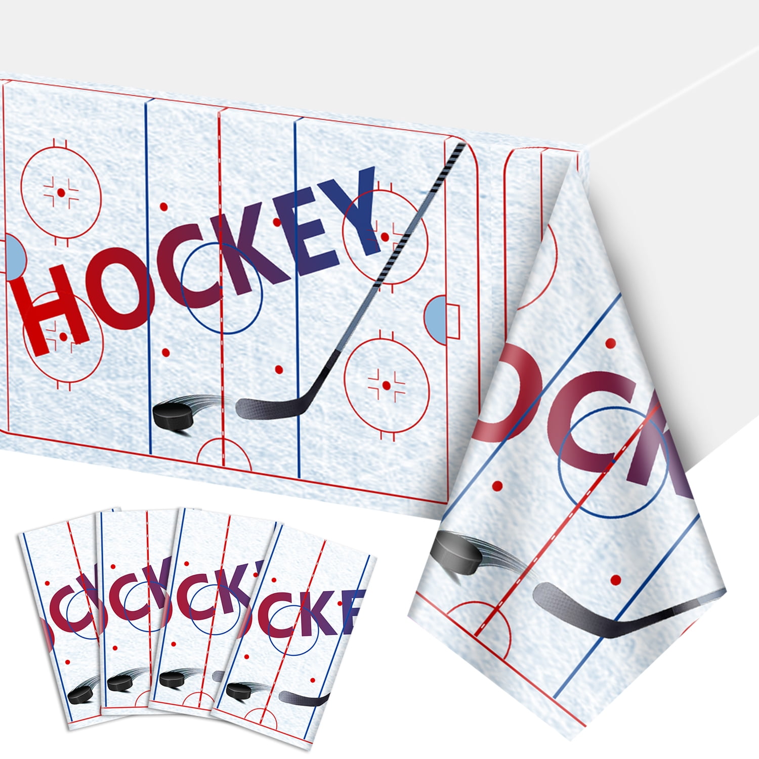 Hegbolke Hockey Tablecloths - 86''x 51'' Ice Hockey Rink Printed Table ...