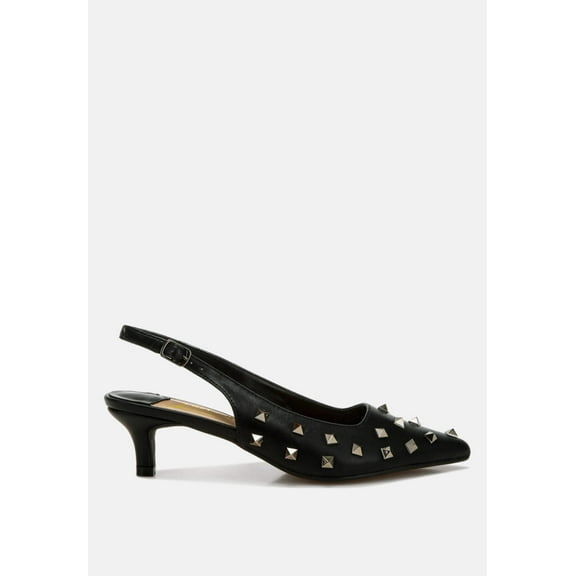 Hegron Stud Embellished Kitten Heels