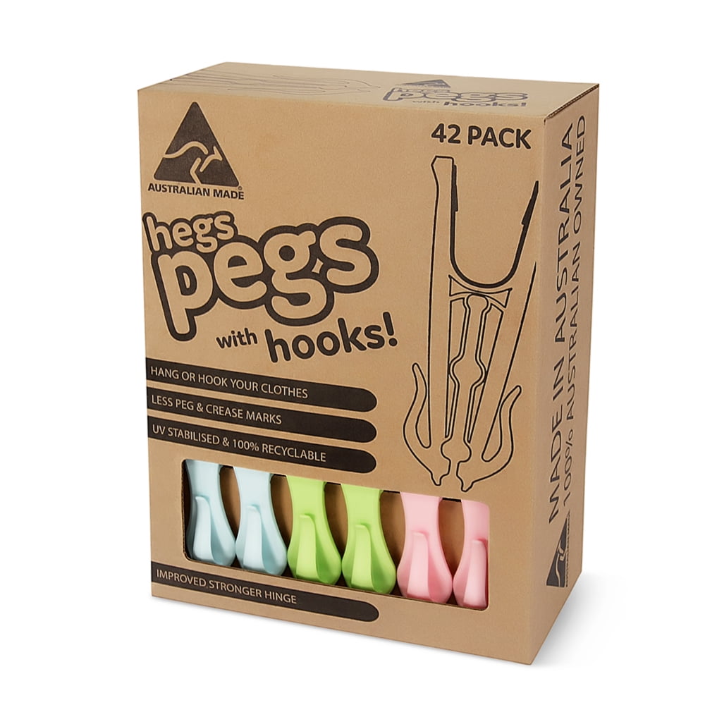 Hegs - The Smartest Heavy Duty Clothespins With Hooks (24