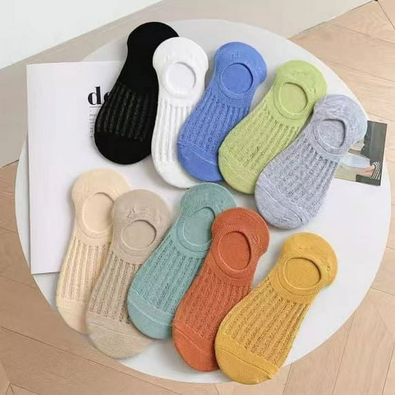 Hehanda 10 Pairs of Summer Thin Invisible Boat Socks - Simplicity Casual Cotton Socks