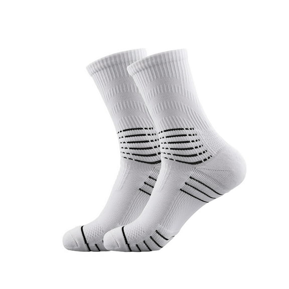 Hehanda 2 Pairs of Men's Towel Bottom Shock-Absorbing Basketball Socks Breathable and Sweat-Absorbing Professional Sports Socks