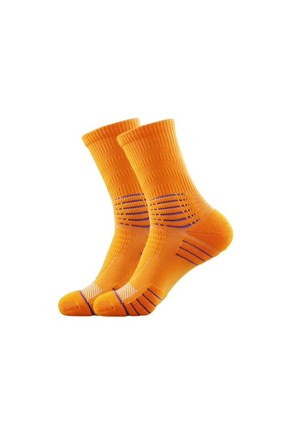 Hehanda 2 Pairs of Men's Towel Bottom Shock-Absorbing Basketball Socks Breathable and Sweat-Absorbing Professional Sports Socks