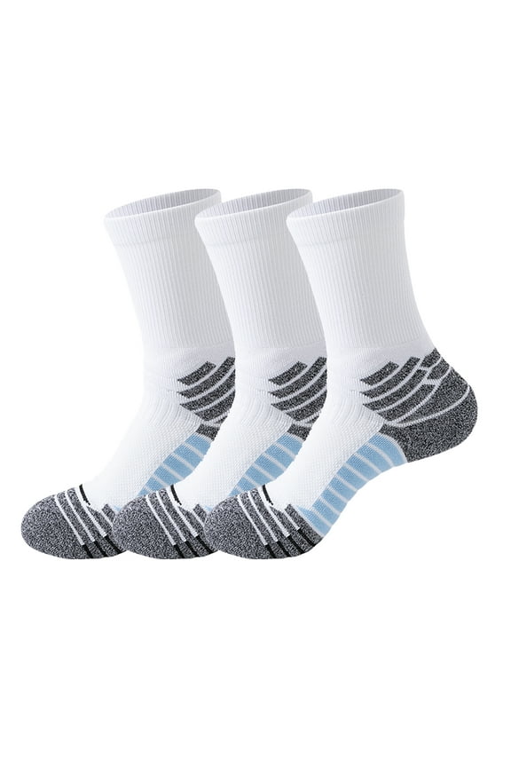 Hehanda 3 Pairs of Comprehensive Combat Sports Socks - Long Tube Professional Basketball Socks