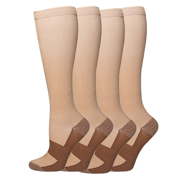 Hehanda 4 Pairs Outdoor Sports Compression Socks - Stretchy Slim Leg Socks