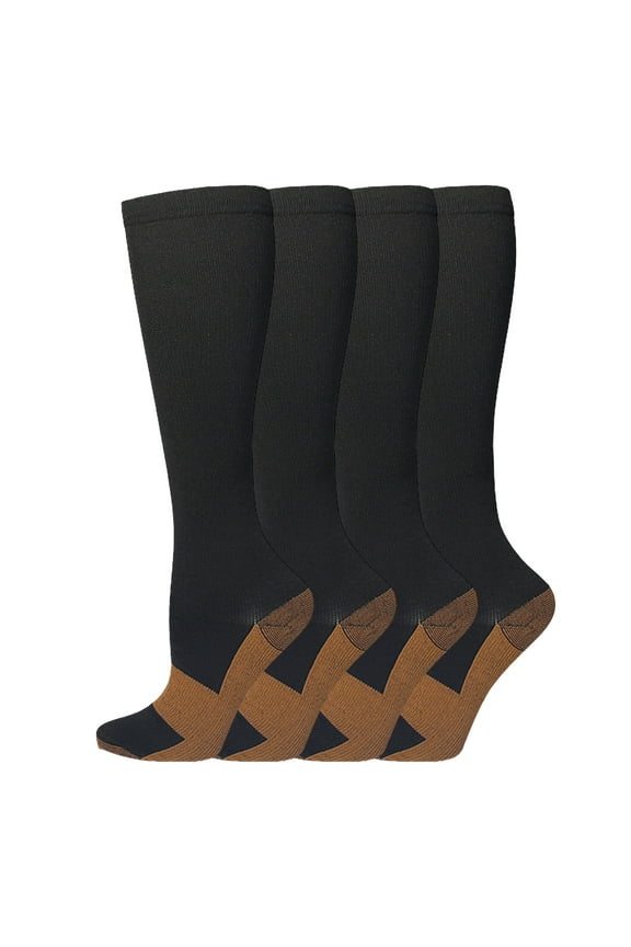 Hehanda 4 Pairs Outdoor Sports Compression Socks - Stretchy Slim Leg Socks