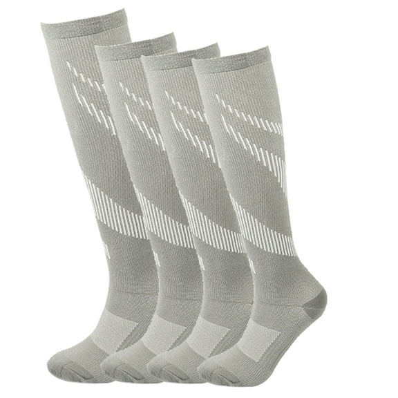 Hehanda 4 Pairs of Long Tube Protection Sports Socks with 15-20 mmHg Graded Support Compression Socks for Outdoor Cycling and Running