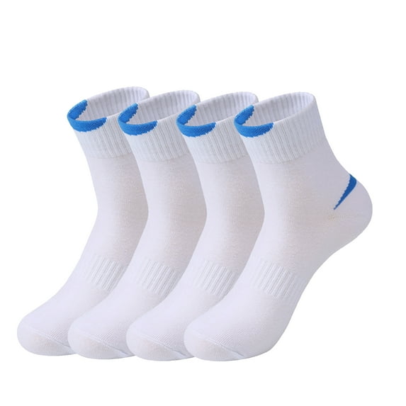 Hehanda 4 Pairs of Mid-Calf Basketball Socks Cotton Casual Sports Socks
