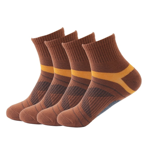 Hehanda 4 Pairs of Outdoor Professional Sports Socks Mid-Calf Sweat Absorbent Anti-Odor Cotton Socks
