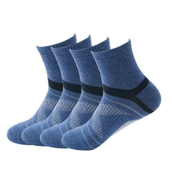 Hehanda 4 Pairs of Outdoor Professional Sports Socks Mid-Calf Sweat Absorbent Anti-Odor Cotton Socks