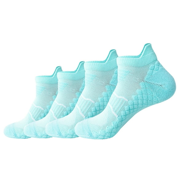 Hehanda 4 Pairs of Outdoor Towel Bottom Short Socks Couple Professional Running Socks