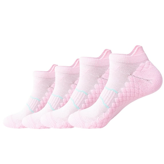 Hehanda 4 Pairs of Outdoor Towel Bottom Short Socks Couple Professional Running Socks