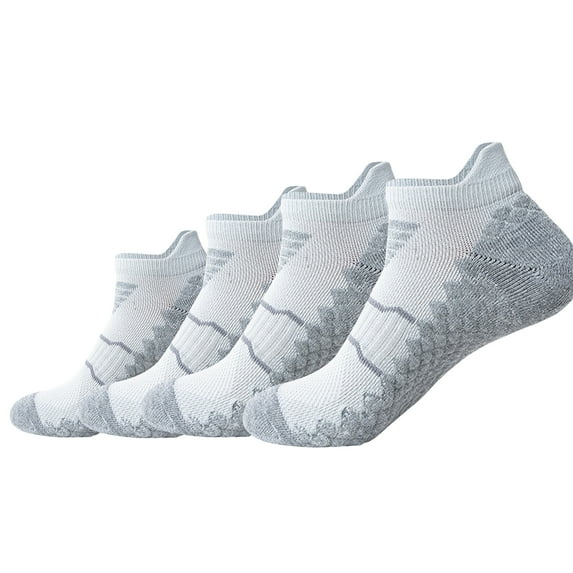 Hehanda 4 Pairs of Outdoor Towel Bottom Short Socks Couple Professional Running Socks
