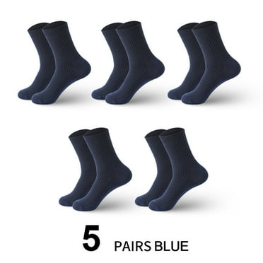 Hehanda 5 Pairs of Men's Long Casual Solid Color Cotton Socks, Comfortable and Breathable Socks