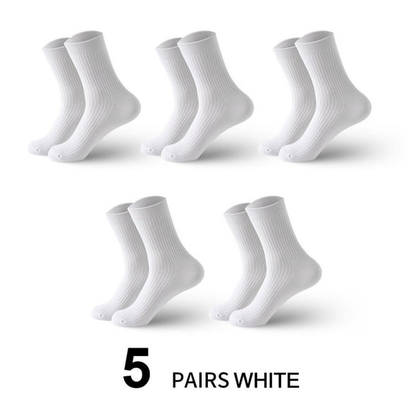 Hehanda 5 Pairs of Men's Long Casual Solid Color Cotton Socks, Comfortable and Breathable Socks