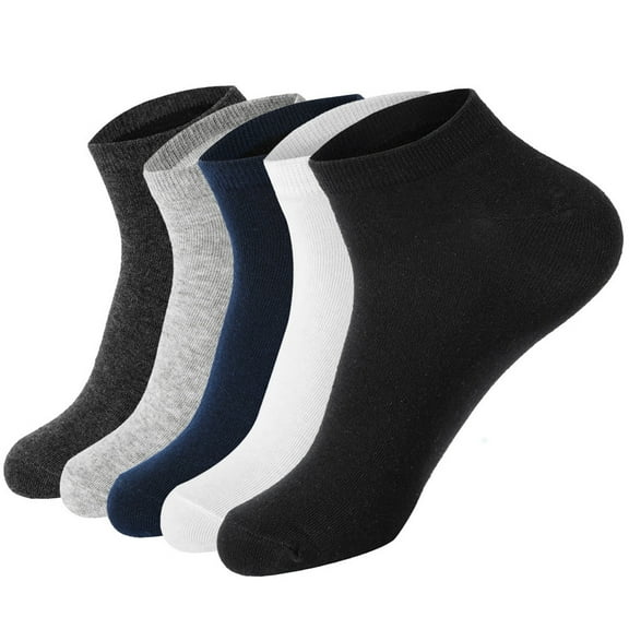 Hehanda 5 Pairs of Men's Summer Thin Boat Socks - Casual Shallow Cotton Socks
