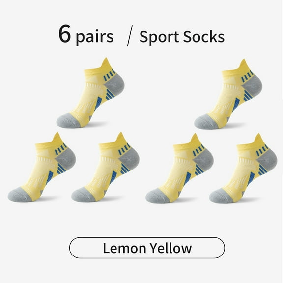 Hehanda 6 Pairs Outdoor Sports Socks for Men & Women, Thin Running Socks, Breathable, Quick-Dry, Low Cut, Summer