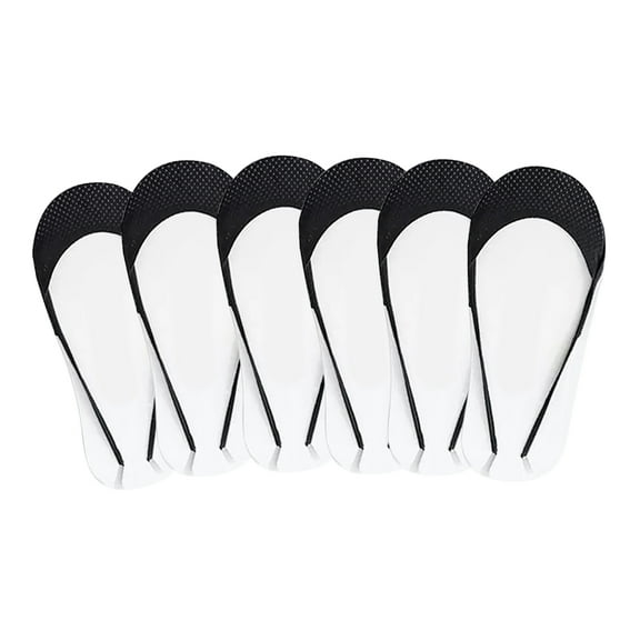 Hehanda 6 Pairs Women's Garter Shallow Invisible Socks Ice Silk Half Palm Socks High Heels Anti-Friction Socks