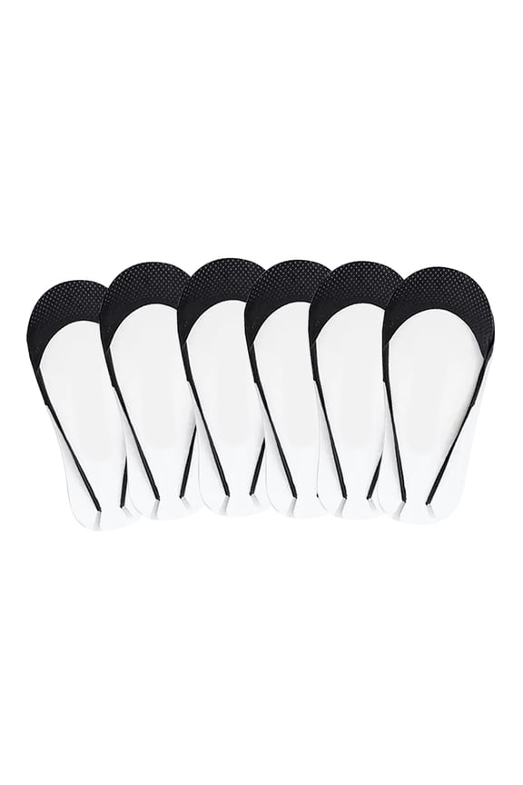 Hehanda 6 Pairs Women's Garter Shallow Invisible Socks Ice Silk Half Palm Socks High Heels Anti-Friction Socks