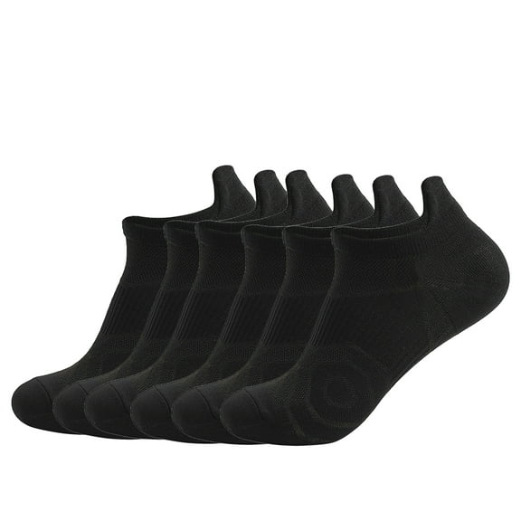 Hehanda 6 Pairs of Ankle Athletic Running Socks, Low Cut Breathable Cushioned Tab Socks for Men and Women