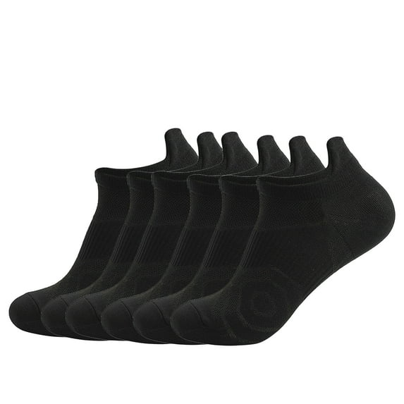 Hehanda 6 Pairs of Ankle Athletic Running Socks, Low Cut Breathable Cushioned Tab Socks for Men and Women