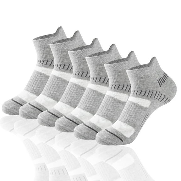 Hehanda 6 Pairs of Low-Top Shallow Cotton Socks Sweat-Absorbing and Anti-Odor Sports Socks