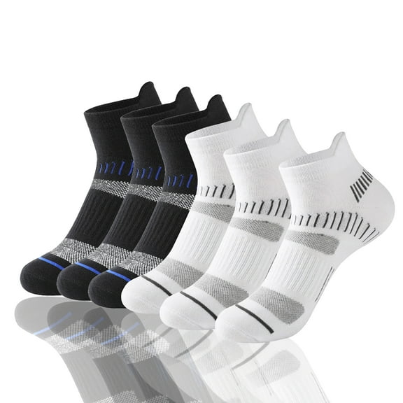 Hehanda 6 Pairs of Low-Top Shallow Cotton Socks Sweat-Absorbing and Anti-Odor Sports Socks